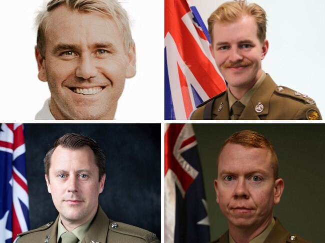 The fallen four of Talisman Sabre 2017. Clockwise from Top left: Captain Danniel Lyon, Lieutenant Maxwell Nugent, Corporal Alex Naggs and Warrant Officer Class 2 Joseph Laycock. Picture: Supplied