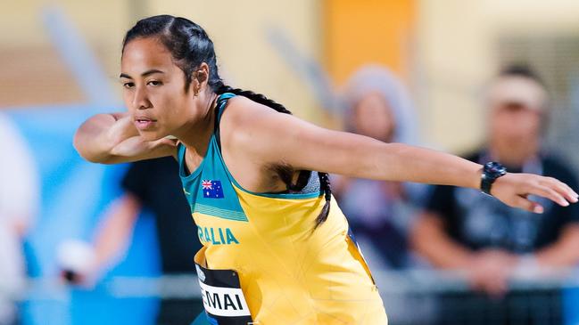 Lyvante Su’emai at the 2019 Oceania Champs in Townsville, competing in under 18 shot put event.