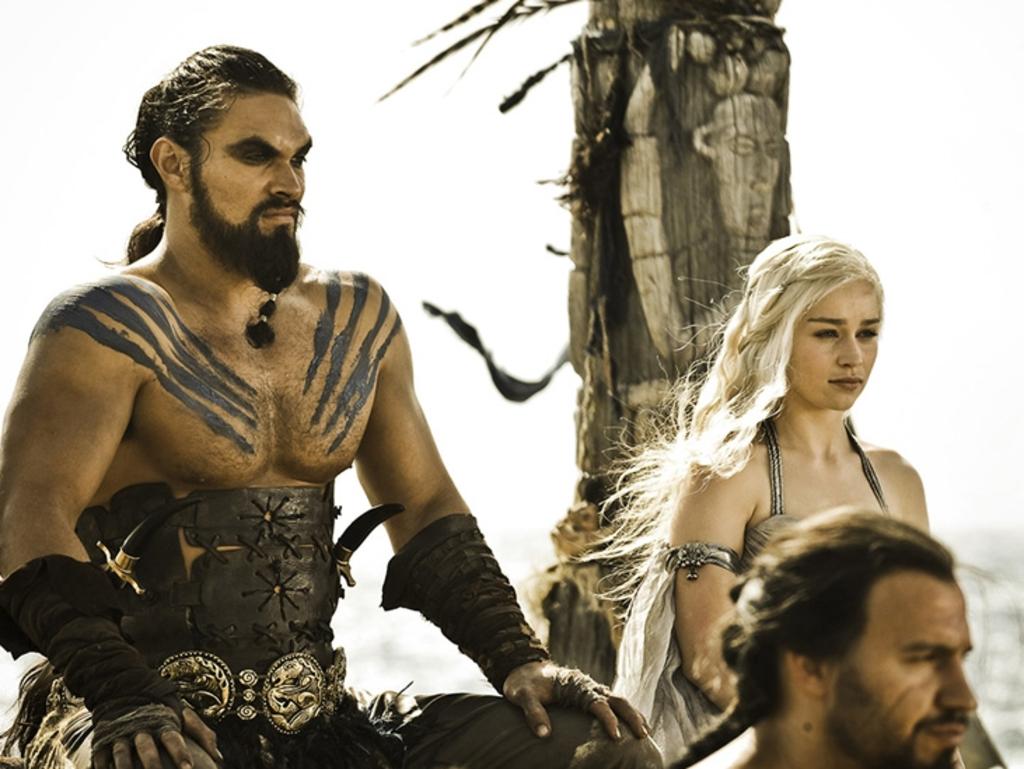 Khal Drogo with his bride, Daenerys.