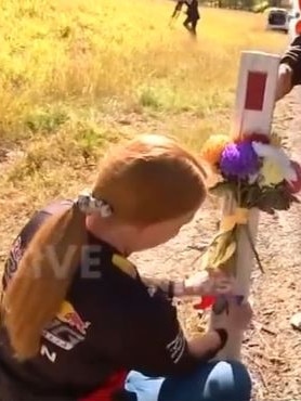 Friends left flowers at the scene.