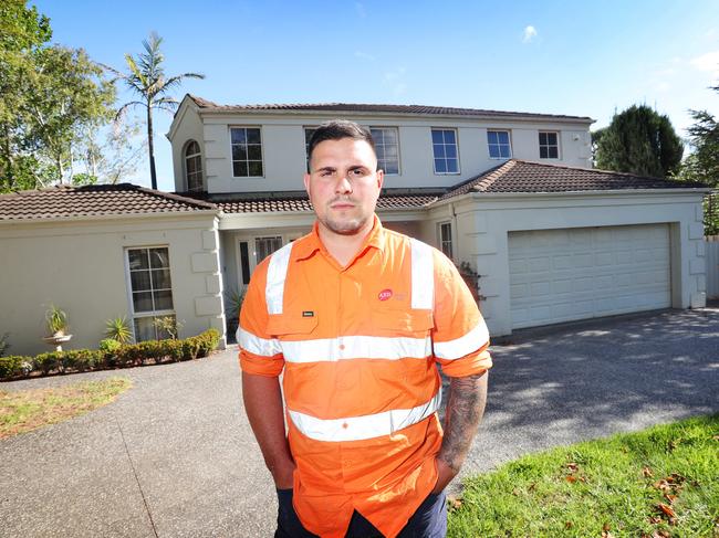 Housing affordability and supply is shaping up as a key political issue and the nation's top property groups have been lobbying the government to make them a priority in the upcoming federal budget.  Anthony Lorusso has spent the past nine months being outbid at auctions as he tries to buy his first home, a fixer-upper in the Ferntree Gully or Upwey area. Anthony outside her parents house in Rowville. Picture Rebecca Michael.