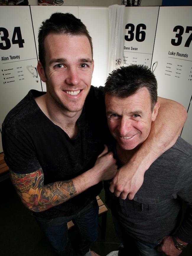 Two champs: Dane Swan with dad Billy.