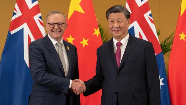 After the meeting with Xi Jinping, right, Anthony Albanese declared: ‘We will co-operate where we can, disagree where we must and engage in our national interest.’ Picture: Twitter