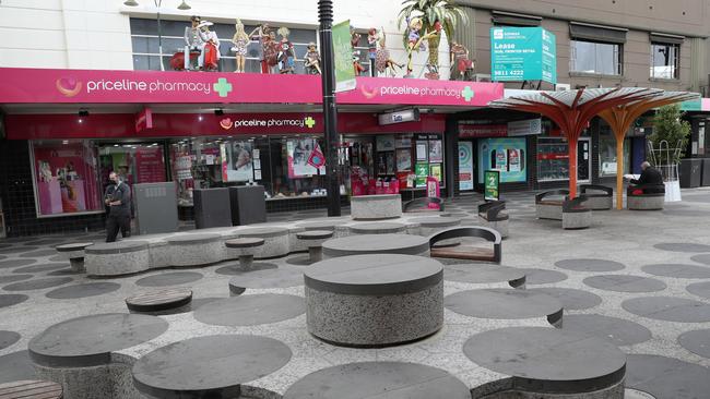 An empty Acland street mall in St Kilda. Picture: NCA NewsWire/ David Crosling