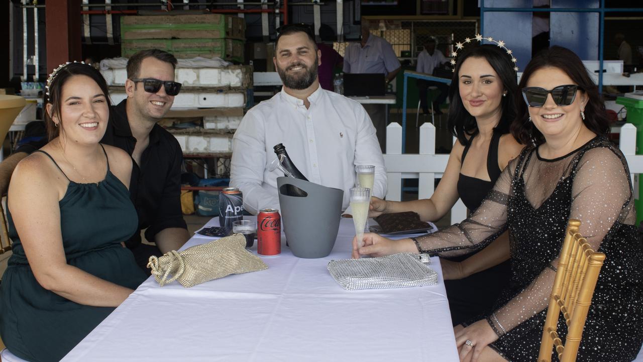 Katire Gatt, Mark Gatt, Kenny, Emlina Russo and Anne at the Bundaberg Catholic Schools Race Day.