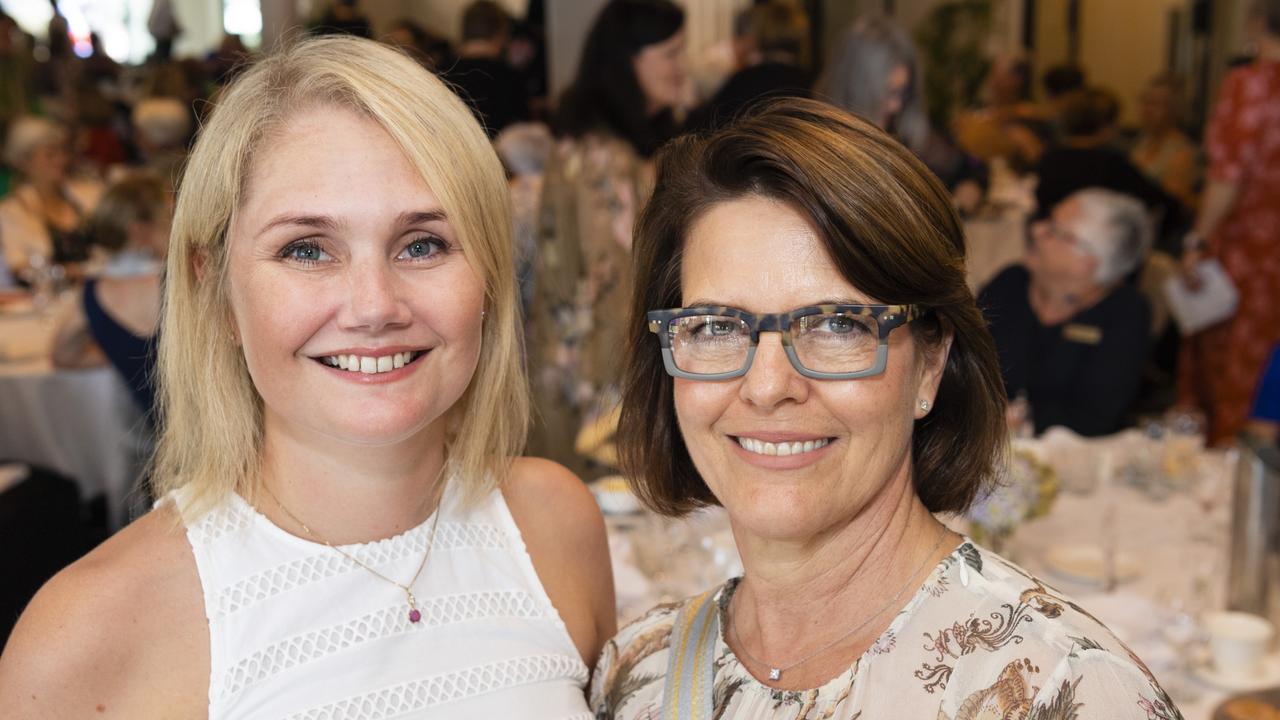 Bridget Easton (left) and Mandy Smith at the International Women's Day luncheon presented by Zonta Club of Toowoomba Area at Picnic Point, Friday, March 4, 2022. Picture: Kevin Farmer