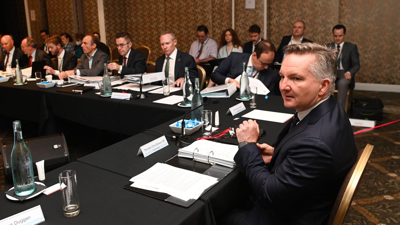 Federal Energy Minister Chris Bowen meeting his state counterparts earlier this month. Picture: NCA NewsWire / Dan Peled