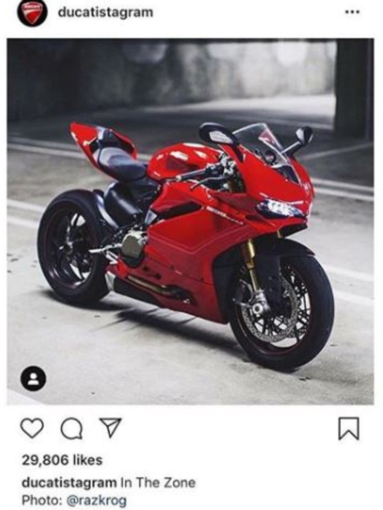 But the same picture appeared on Ducati’s Instagram page two years ago. Picture: Instagram