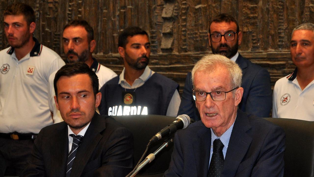 Prosecutor Raffaele Cammarano (left) and the chief of the public prosecutor's office of Termini Imerese Ambrogio Cartosio (right). Picture: Alessandro Fucarini/AFP