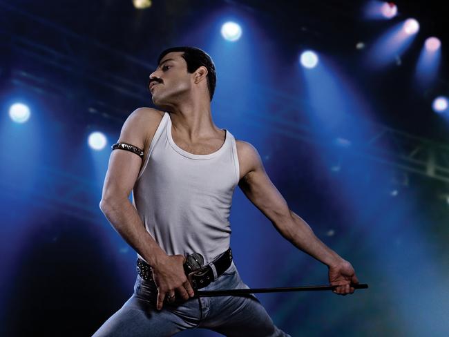 Rami Malek as Freddie Mercury in a scene from the Queen biopic Bohemian Rhapsody.