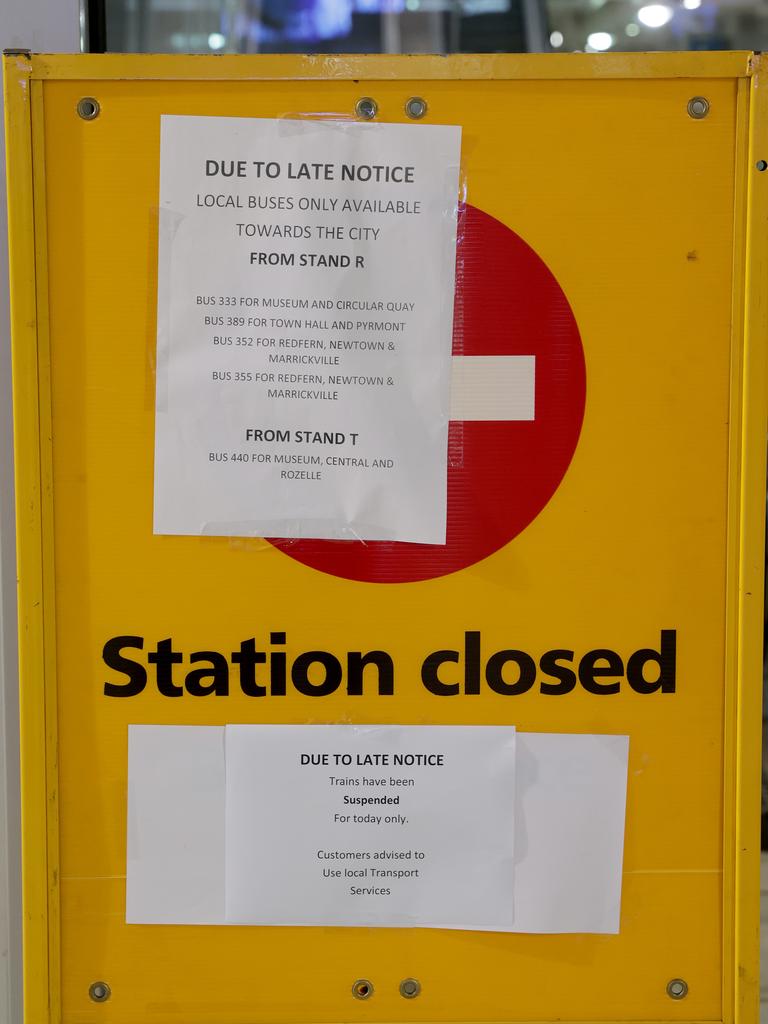 Trains stations across the city have been closed today. Picture: Toby Zerna