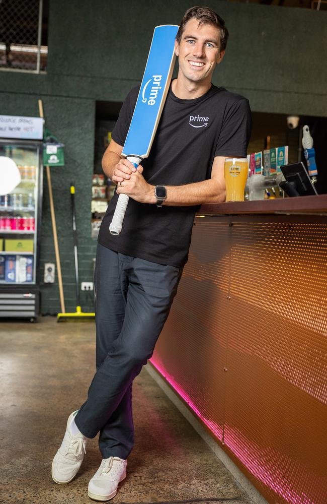 Pat Cummins at Mountain Culture Brewery in Redfern launches Amazons Champions cricket trophy Picture Thomas Lisson