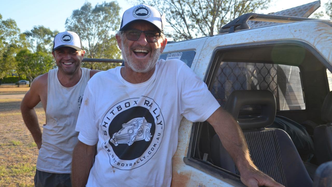 Last across the Shitbox Rally line was a 1999 Holden Rodeo, driven by father-and-son Adam and Ian Vidal, at 5.01pm.