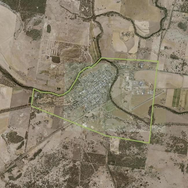 A map of the area evacuated in the Queensland town of Ingelwood. Picture: Qld Police Service