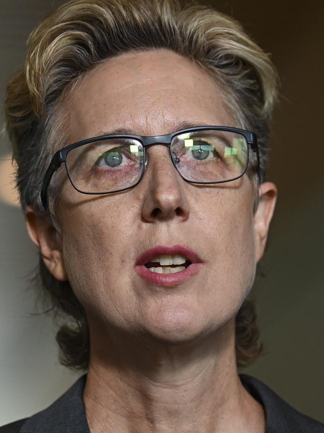 ACTU secretary Sally McManus demanded the union stand down officials subject to criminal allegations and remove delegates with links to bikies. Picture: NewsWire / Martin Ollman