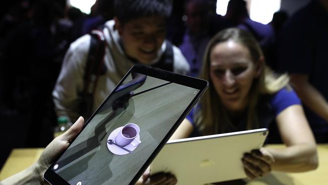 Apple has released a developers kit for making augmented reality apps that will see a wave of new apps aimed at high-end Apple devices. Picture: Justin Sullivan/Getty Images.