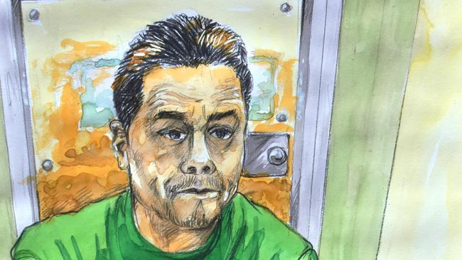 A court sketch of Jarryd Hayne when he was sentenced. Picture: NCA NewsWire/Vincent de Gouw.