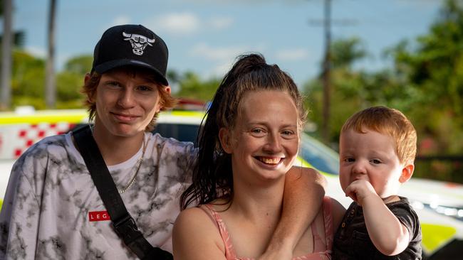 Patrick McLean, 16-months, has made a miraculous recovery after a near drowning experience two weeks ago. He is pictured with his mum, Amy, and uncle Angus. Picture: Che Chorley