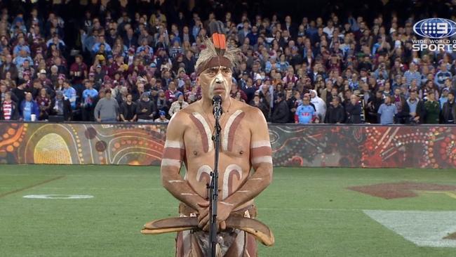 The official proceedings of the State of Origin opener in Adelaide have included a political message, with Indigenous elder Karl Winda Telfer encouraging Aussies to “make the right call” on the upcoming Voice to Parliament vote.