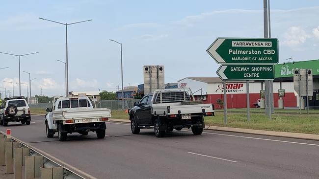 The incident occurred on the inbound lanes of the Stuart Highway near Yarrawonga Rd. Picture: Sierra Haigh