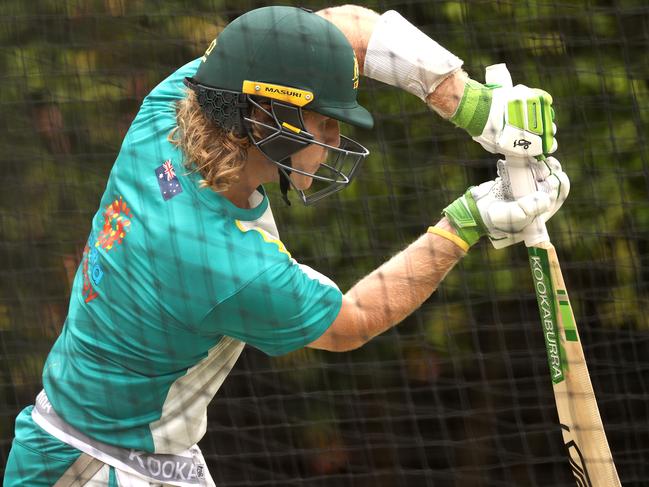 Will Pucovski bats in the nets ahead of the SCG Test. Picture: Getty Images