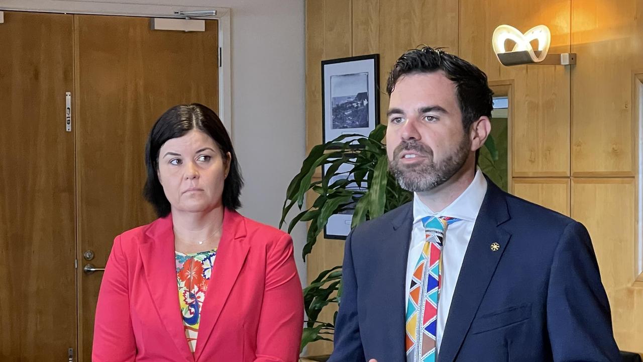 Chief Minister Natasha Fyles and Attorney-General Chansey Paech have revealed details of legislative justice reforms they say is the "most significant" of its kind since the Territory's self-government. Picture: Annabel Bowles