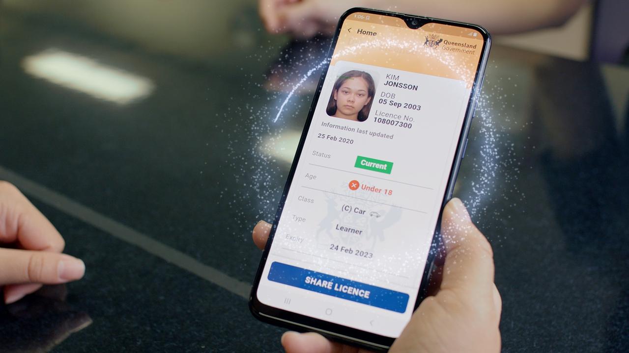 A digital licence. Picture: TMR