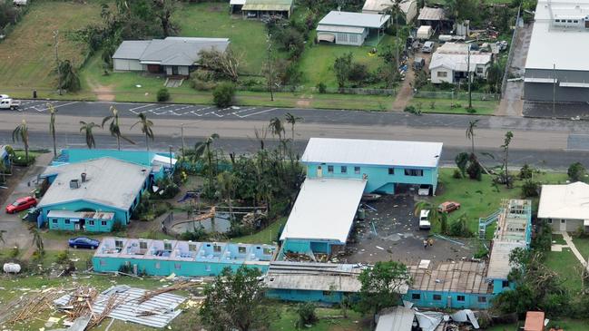 Ten year anniversary of Cyclone Yasi. Severe Tropical Cyclone Yasi aerial. Damage in Cardwell. Picture: Evan Morgan