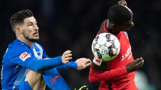 Berlin´s Australian midfielder Mathew Leckie playing for Hertha Berlin