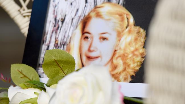 A vigil for Annie Smith at Parliament House on North Terrace. Picture: Naomi Jellicoe.