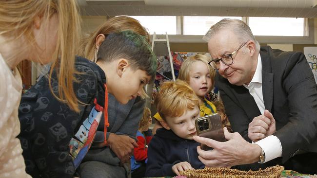 Prime Minister Anthony Albanese, king of the kids. Picture: NewsWire / John Appleyard