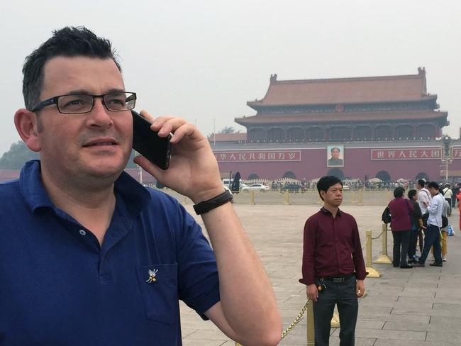 22/09/2020: Victorian Premier Daniel Andrews at Tiananmen Square in Beijing.