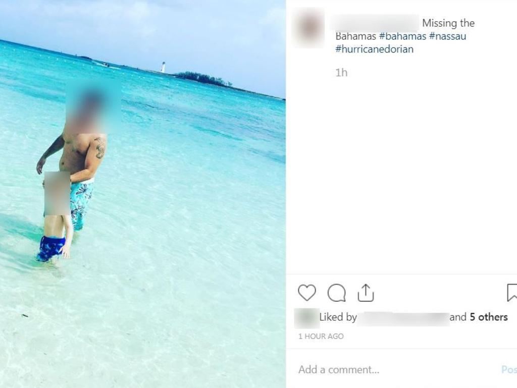 A father and his son ‘missing the Bahamas’. Picture: Instagram