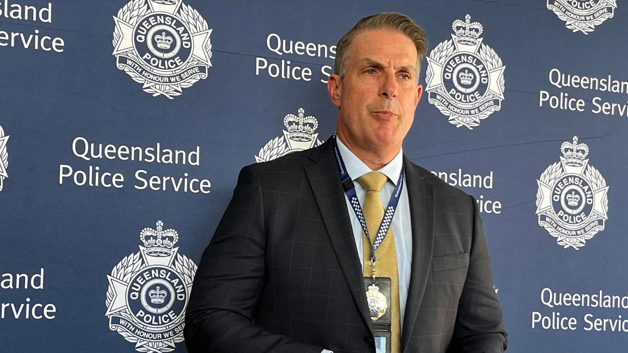 Detective Superintendent Darrin Shadlow addresses media in the wake of the media charges.