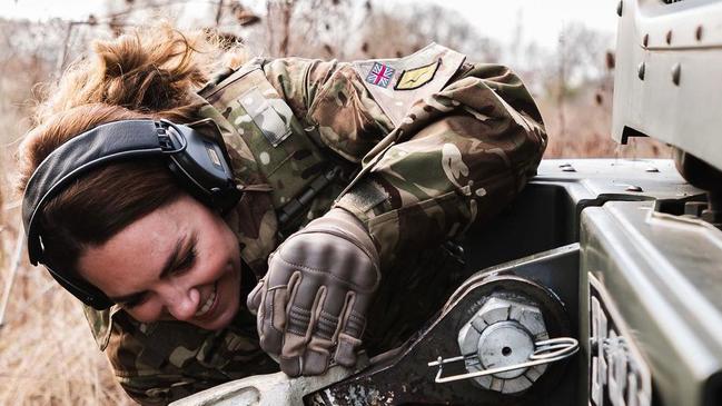 She gave the lads a hand mending equipment. Picture: Corporal Cameron Eden