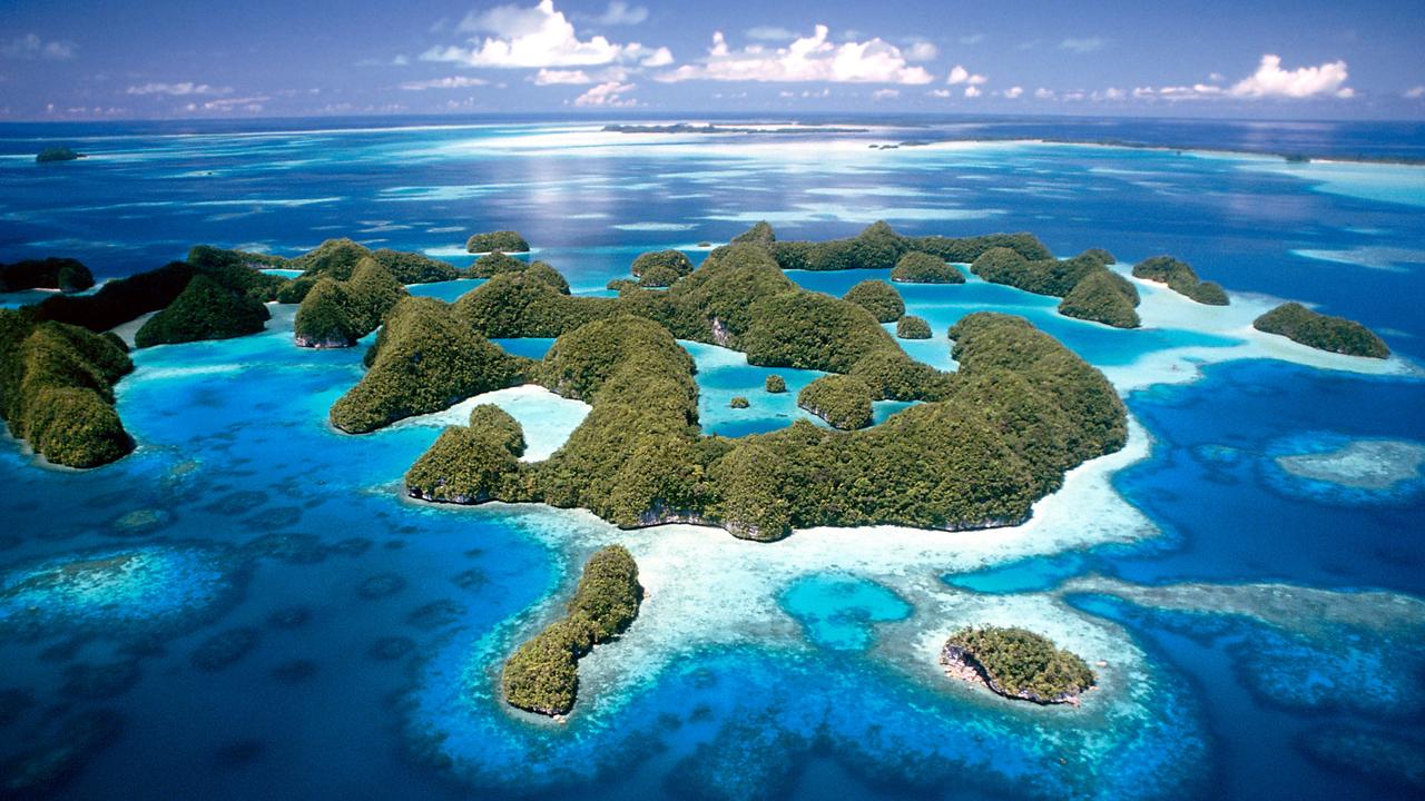 Aerial view of jellyfish lake in Palau. Picture: iStock.