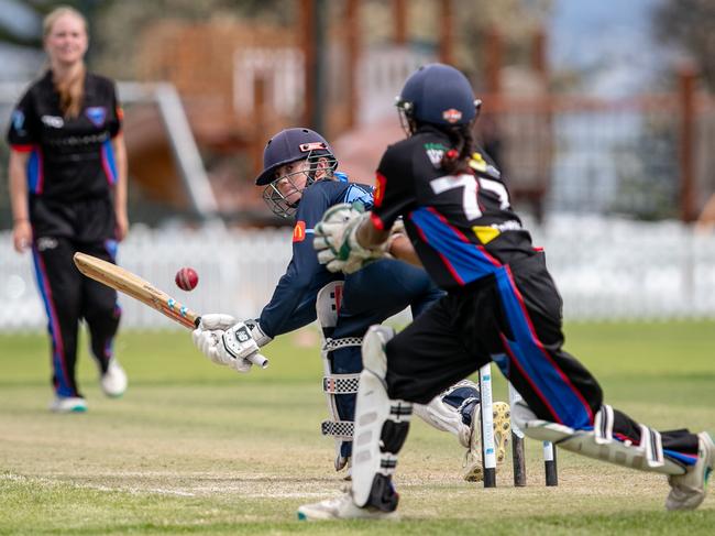 Kiera Terrey plays to leg. Picture: Julian Andrews