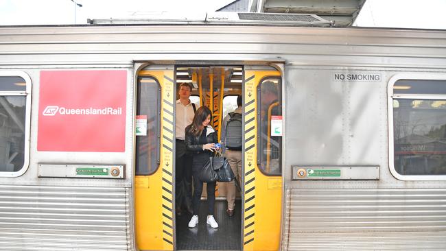 Windsor train station. 50c fares start today in Brisbane.Monday August 5, 2024. Picture, John Gass