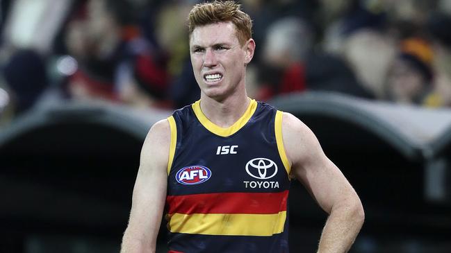 Tom Lynch won’t play for the Crows this week. Picture: Sarah Reed