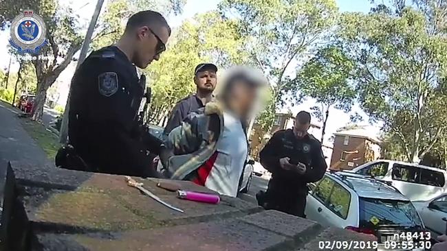 A knife was found on the man searched in Waterloo. Picture: NSW Police