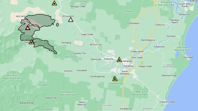 Three out-of-control fires burnt across the Kempsey council area.