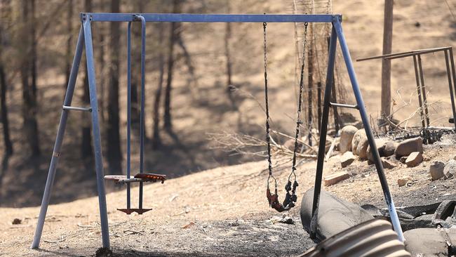 A burnt-out playground in Wytaliba. Picture: Lyndon Mechielsen