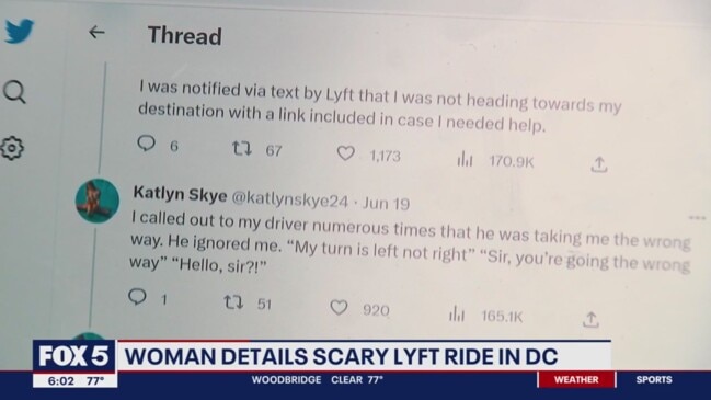 Arlington woman details scary Lyft ride in DC