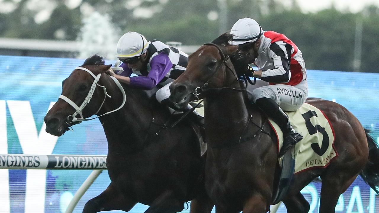 Osipenko gets home narrowly over Zou Tiger in the Hobartville Stakes. Picture: Jeremy Ng–Getty Images