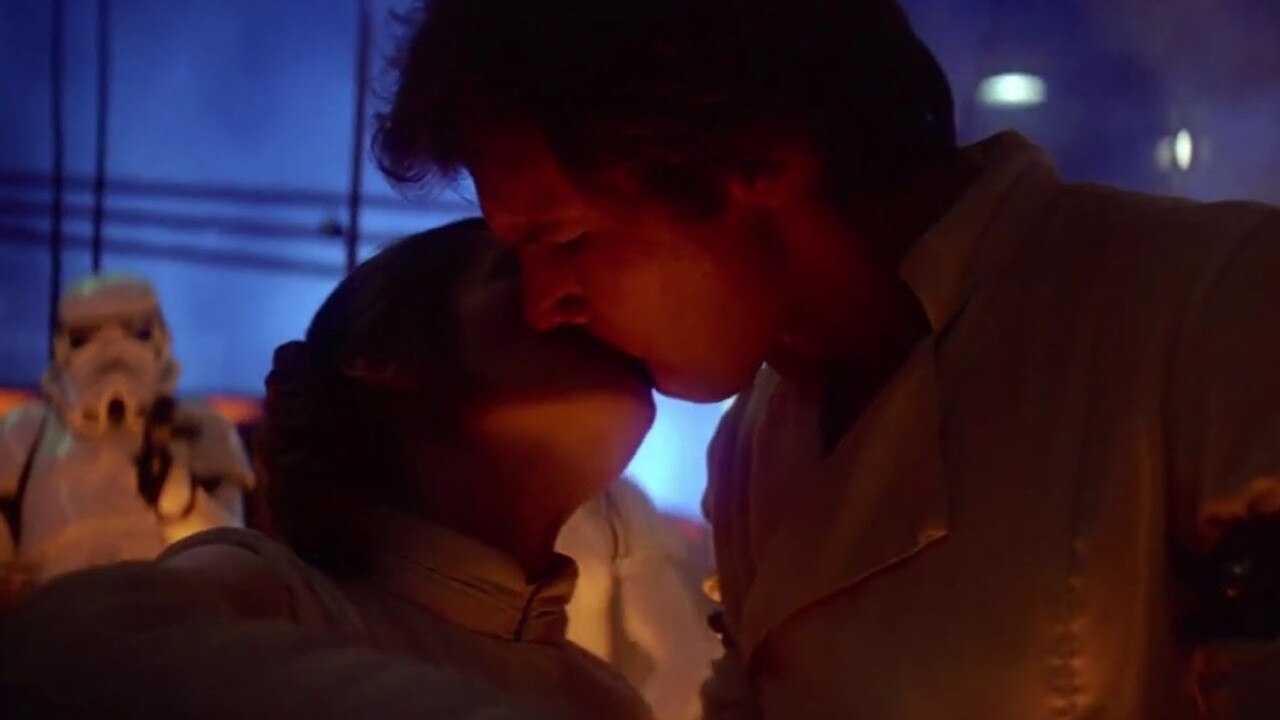 They shared a kiss before Han was frozen.