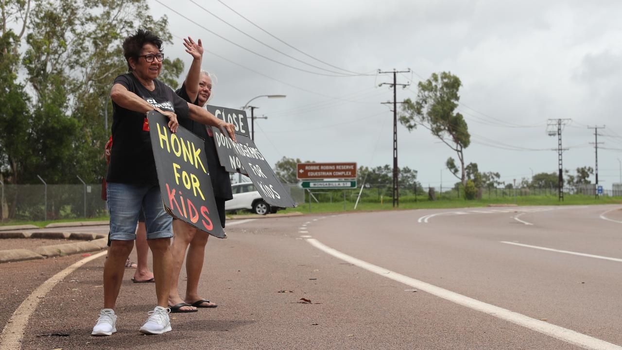 Close Don Dale protestors hold a demonstration for Invasion Day outside of the infamous prison for the third year in a row in 2024.