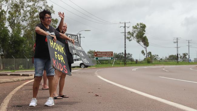 Close Don Dale protestors hold a demonstration for Invasion Day outside of the infamous prison for the third year in a row in 2024.