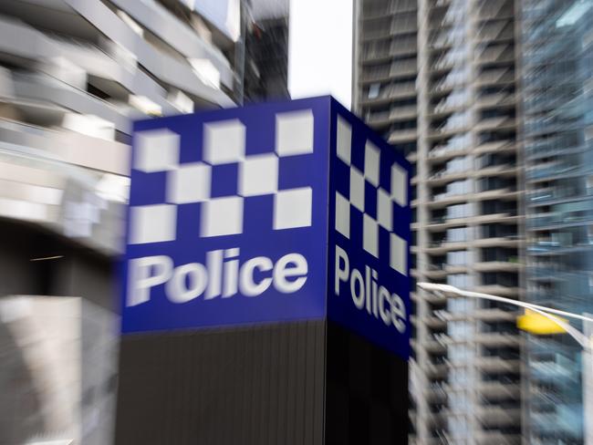 MELBOURNE, AUSTRALIA - NewsWire Photos - 22 AUGUST, 2024: A Victoria Police signage is seen on the streets of Melbourne. Picture: NewsWire / Diego Fedele