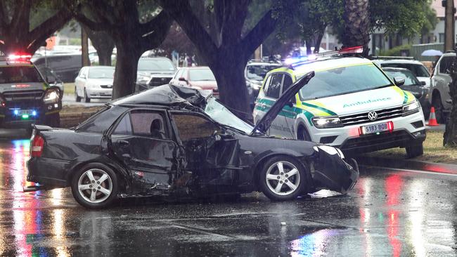 The crash occurred on Anzac Highway in rainy conditions. Picture: NCA NewsWire / Dean Martin