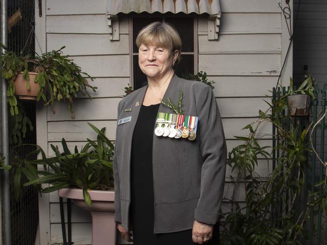 Lieutenant Colonel (Retired) Wendy Taylor is the first female president of the Queensland RSL. Picture: Russell Shakespeare